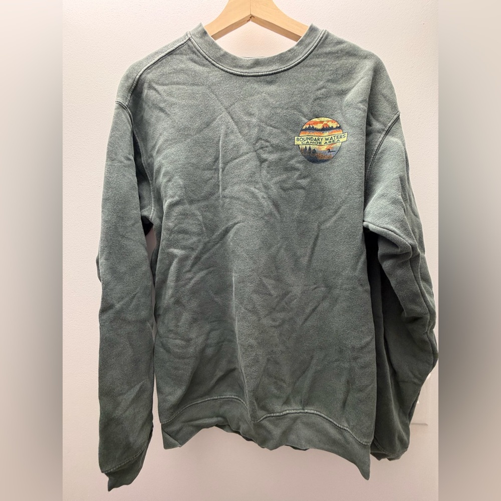 Green Crewneck, boundary waters canoe area